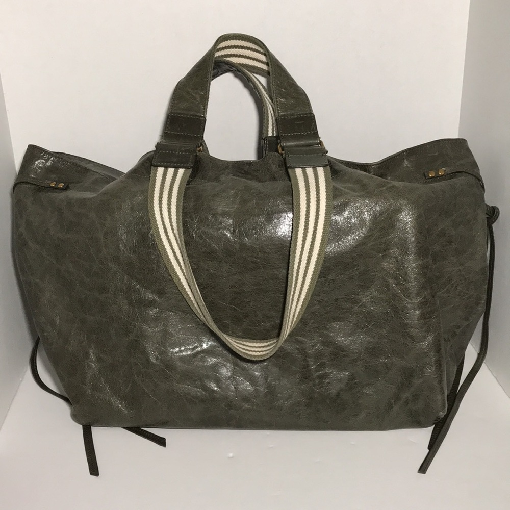 Isabel Marant Wardy Green Leather Shoulder Shopper